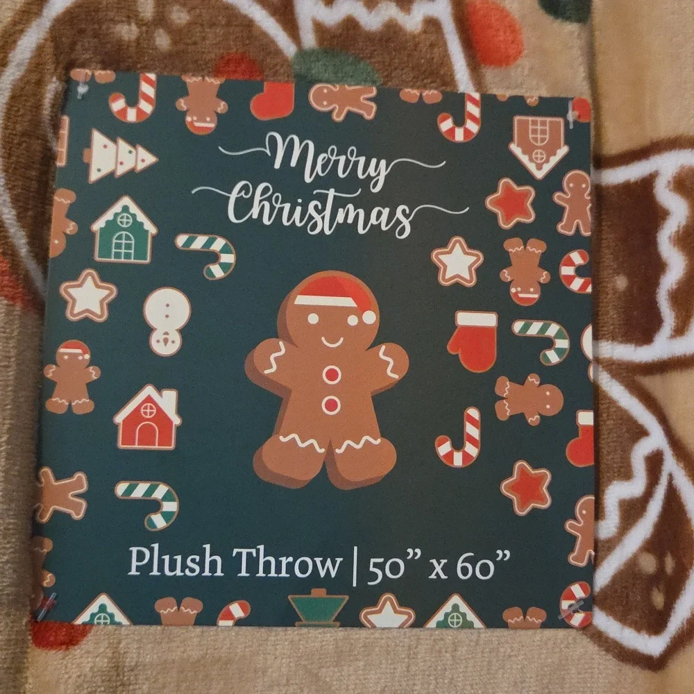 Gingerbread Christmas Throw Blanket